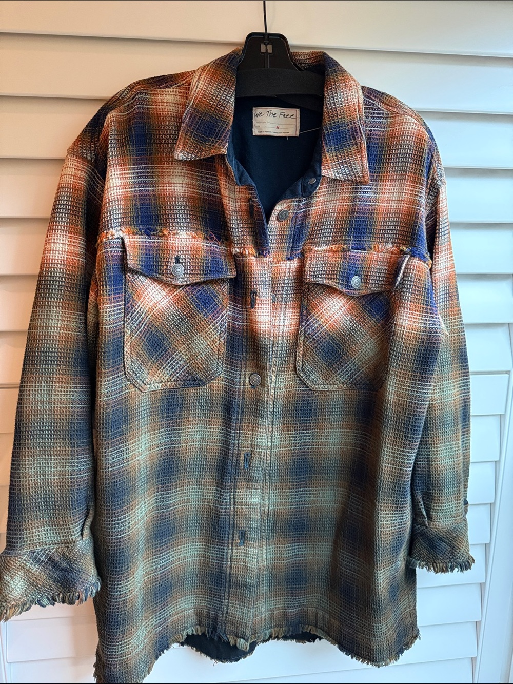 We The Free Plaid Utility Shacket NEW FALL PLAID Blue rust green colour.